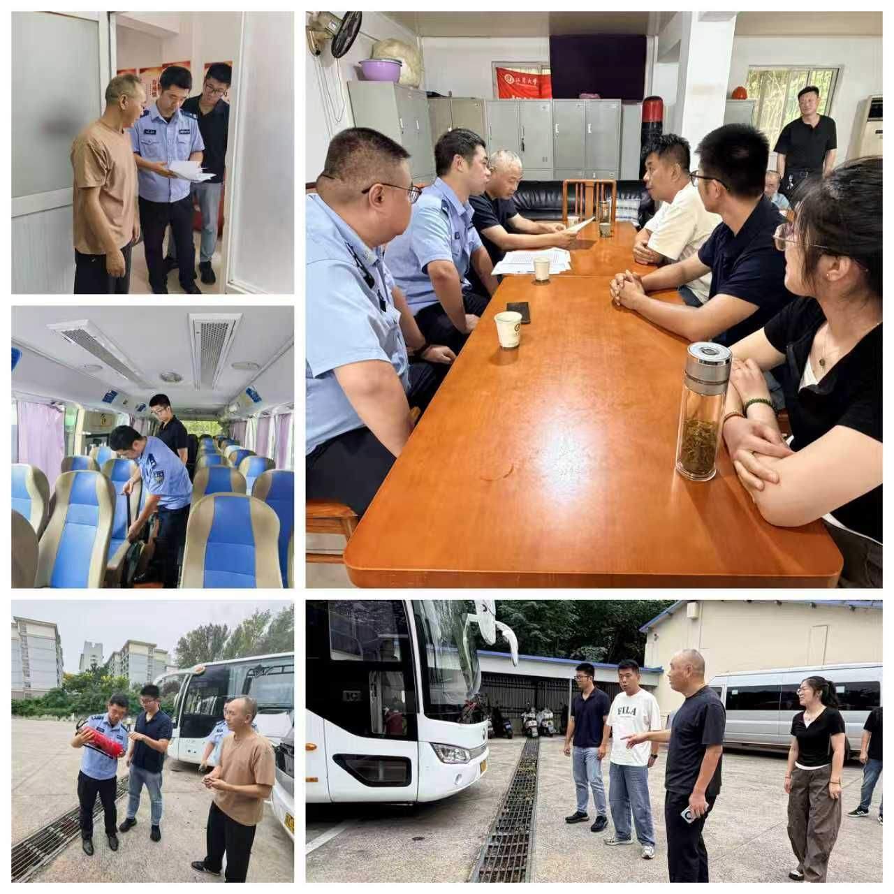 镇江市公安交通管理支队京口大队对运输服务中心车辆进行现场检查指导